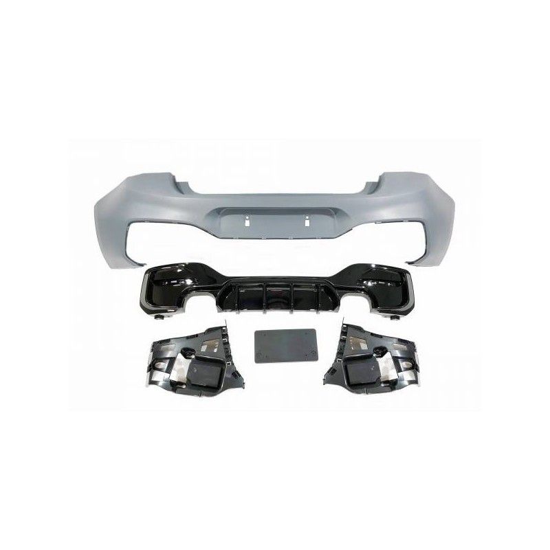 Pare-Choc Arrière BMW F20 /F21 LCI 15-18 Look Performance 2 Sortie double Noir brillant, Bmw Pare-Choc Arrière BMW F20 /F21 LCI 15-18 Look Performance 2 Sortie double Noir brillant, Bmw