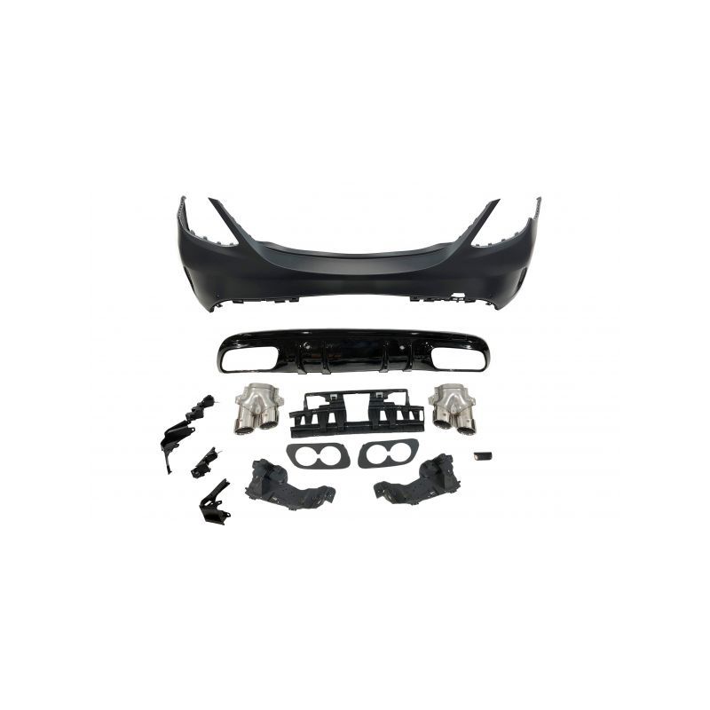 Pare-Choc Arrière Mercedes W205 2014-2018 4P Look C43 Tuyères, Mercedes Pare-Choc Arrière Mercedes W205 2014-2018 4P Look C43 Tuyères, Mercedes