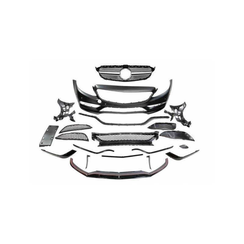 Pare - Choc Avant Mercedes W205 2014-2018 Coupe / 4P / SW look AMG C63 Déflecteur avant, Mercedes Pare - Choc Avant Mercedes W205 2014-2018 Coupe / 4P / SW look AMG C63 Déflecteur avant, Mercedes