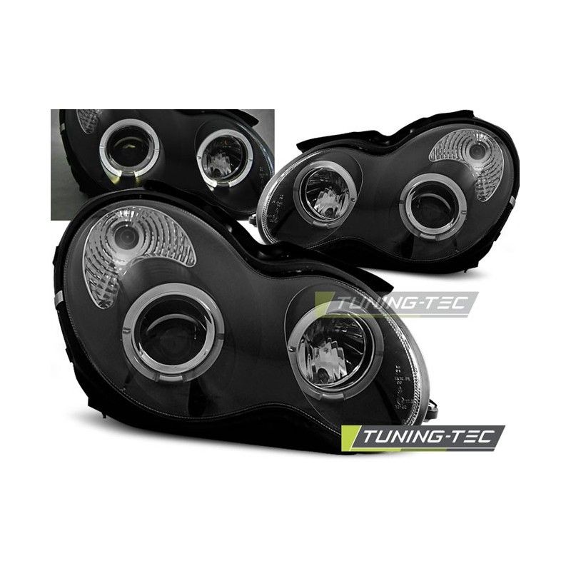 HEADLIGHTS ANGEL EYES BLACK fits MERCEDES W203 C-KLASA 07.00-03.04, Classe C W203 HEADLIGHTS ANGEL EYES BLACK fits MERCEDES W203 C-KLASA 07.00-03.04, Classe C W203