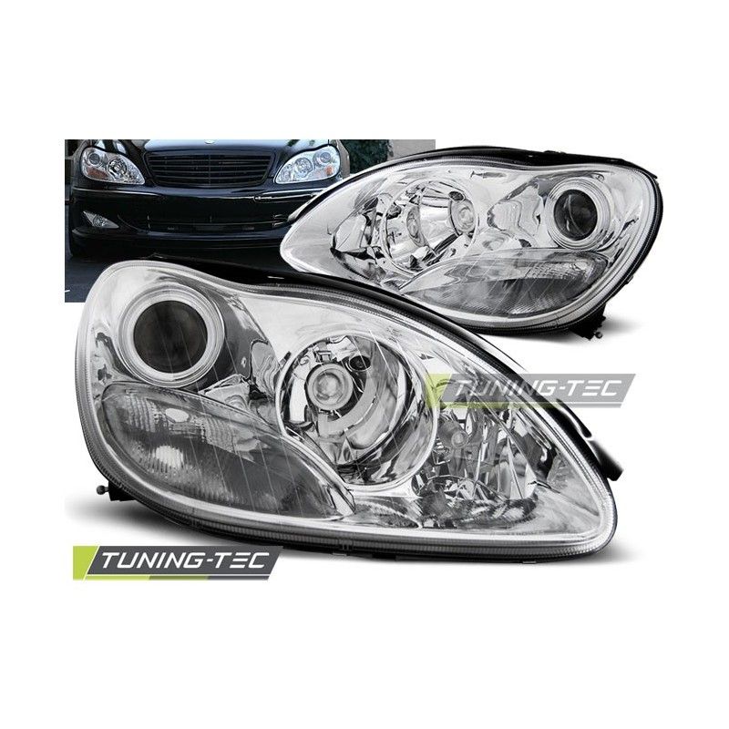 HEADLIGHTS CHROME fits MERCEDES W220 S-KLASA 09.98-05.05, Classe S W220 HEADLIGHTS CHROME fits MERCEDES W220 S-KLASA 09.98-05.05, Classe S W220
