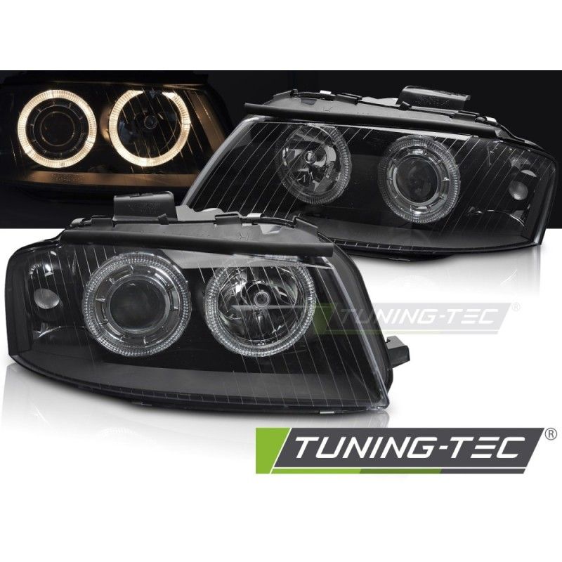 HEADLIGHTS ANGEL EYES BLACK fits AUDI A3 8P 05.03-03.08, A3 8P 03-08