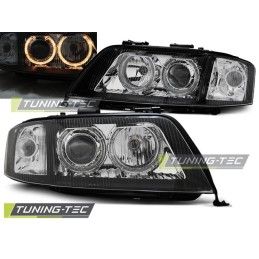 HEADLIGHTS ANGEL EYES BLACK fits AUDI A6 06.01-05.04, A6 4B C5 97-04