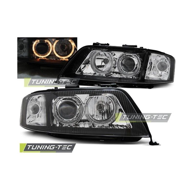 HEADLIGHTS ANGEL EYES BLACK fits AUDI A6 06.01-05.04, A6 4B C5 97-04