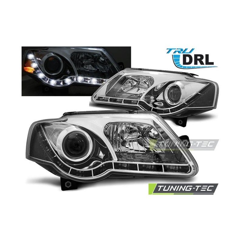 HEADLIGHTS TRUE DRL CHROME fits VW PASSAT B6 3C 03.05-10, Passat B6 05-10 HEADLIGHTS TRUE DRL CHROME fits VW PASSAT B6 3C 03.05-10, Passat B6 05-10