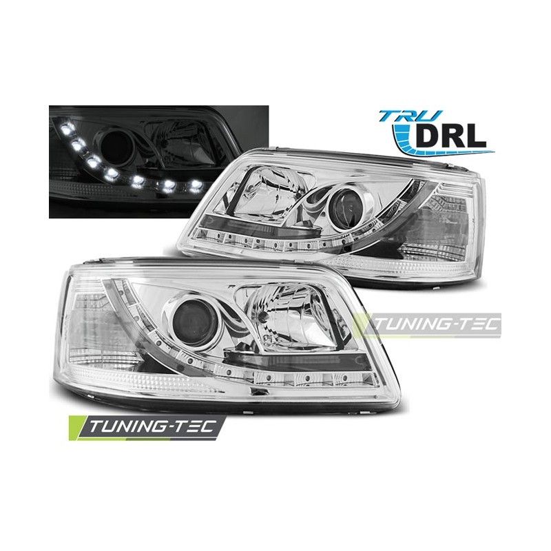 HEADLIGHTS TRUE DRL CHROME fits VW T5 04.03-08.09, T5