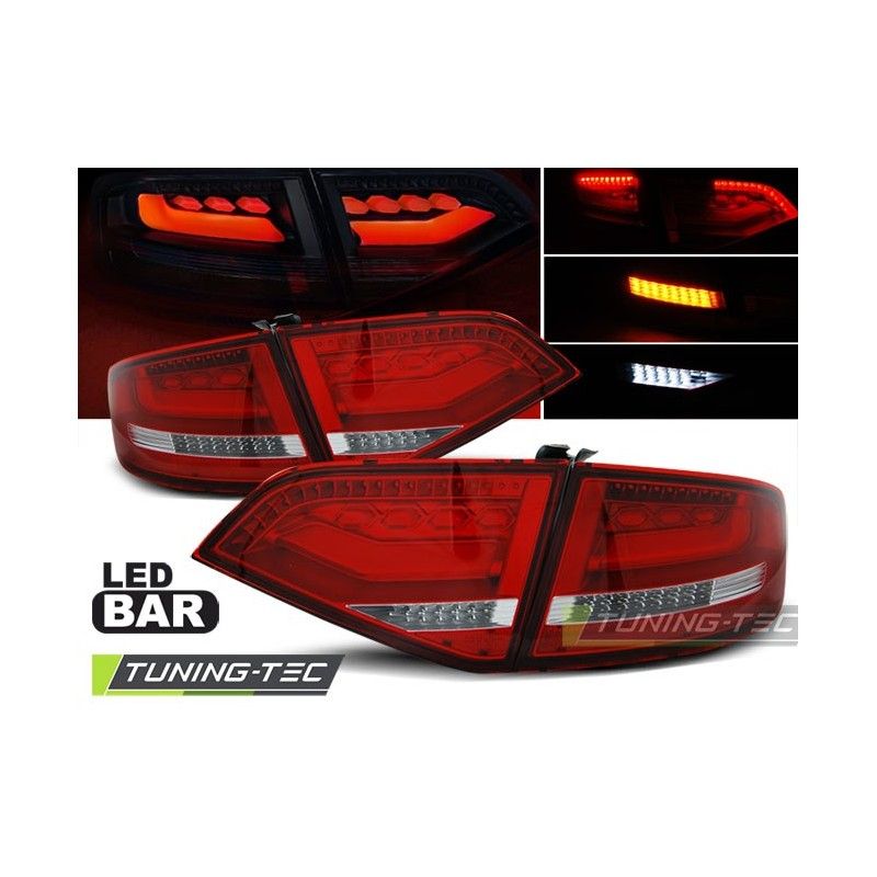 LED TAIL LIGHTS RED WHITE fits AUDI A4 B8 08-11 SEDAN, A4 B8 08-11