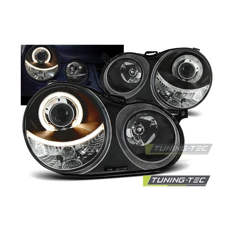 HEADLIGHTS ANGEL EYES BLACK fits VW POLO 9N 11.01-04.05, Polo IV 9N/9N3 01-09