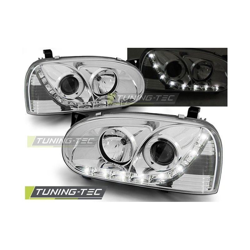 HEADLIGHTS DAYLIGHT CHROME fits VW GOLF 3 91-97, Golf 3
