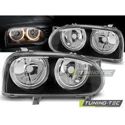 HEADLIGHTS ANGEL EYES BLACK fits VW GOLF 3 09.91-08.97, Golf 3