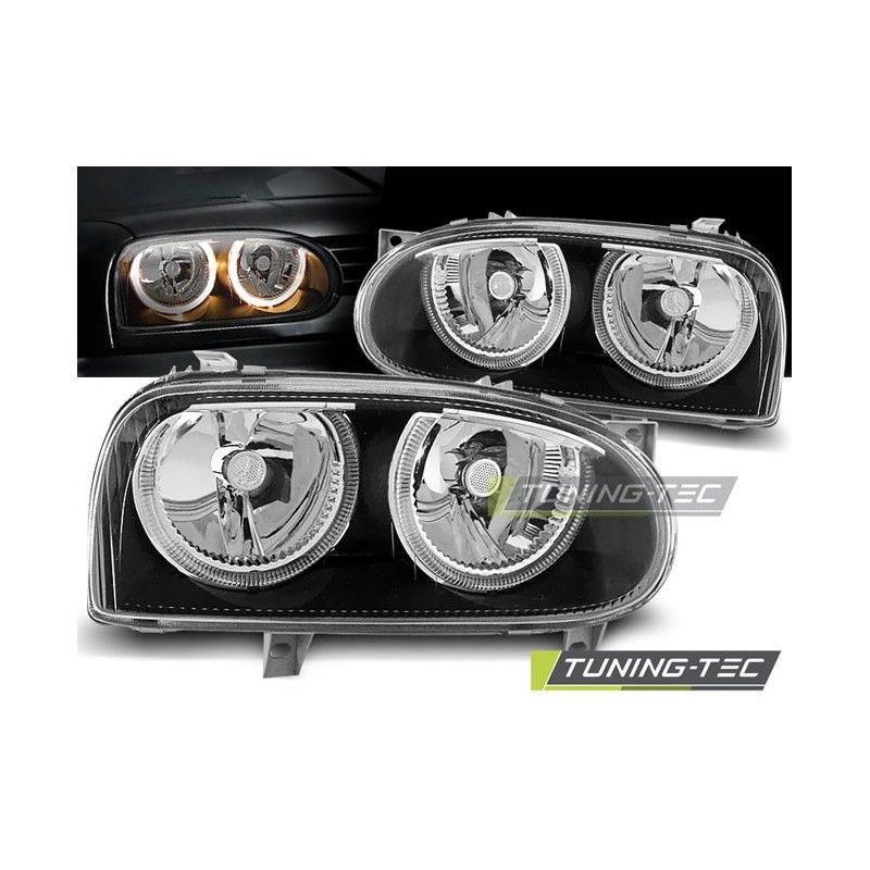 HEADLIGHTS ANGEL EYES BLACK fits VW GOLF 3 09.91-08.97, Golf 3