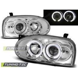 HEADLIGHTS ANGEL EYES CHROME fits VW GOLF 3 09.91-08.97, Golf 3