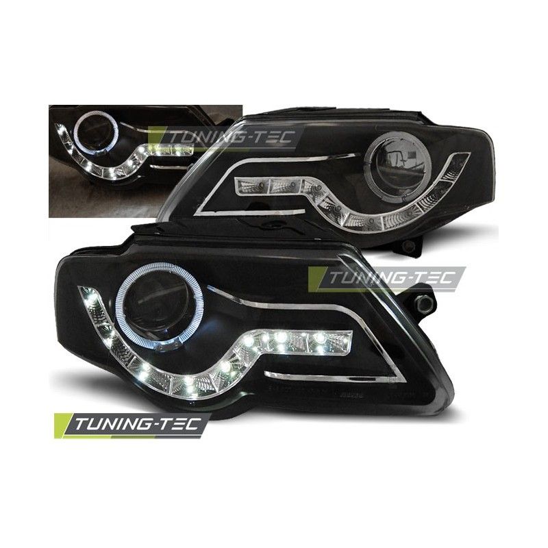 HEADLIGHTS DAYLIGHT BLACK fits VW PASSAT B6 3C 03.05-10, Passat B6 05-10 HEADLIGHTS DAYLIGHT BLACK fits VW PASSAT B6 3C 03.05-10, Passat B6 05-10