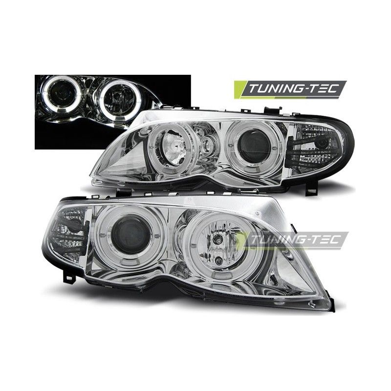 HEADLIGHTS ANGEL EYES CHROME fits BMW E46 09.01-03.05, Bmw HEADLIGHTS ANGEL EYES CHROME fits BMW E46 09.01-03.05, Bmw