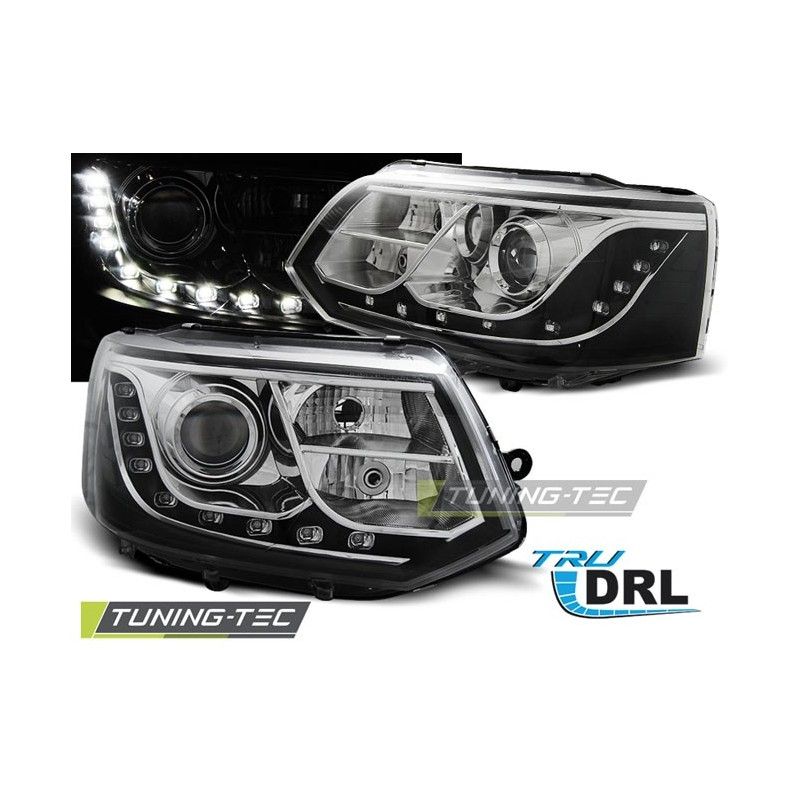 HEADLIGHTS TRUE DRL CHROME fits VW T5 2010-2015, T5