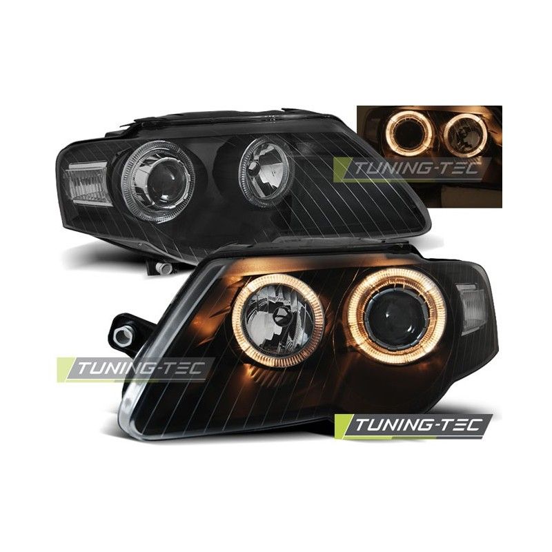 HEADLIGHTS ANGEL EYES BLACK fits VW PASSAT B6 3C 03.05-10, Passat B6 05-10 HEADLIGHTS ANGEL EYES BLACK fits VW PASSAT B6 3C 03.05-10, Passat B6 05-10
