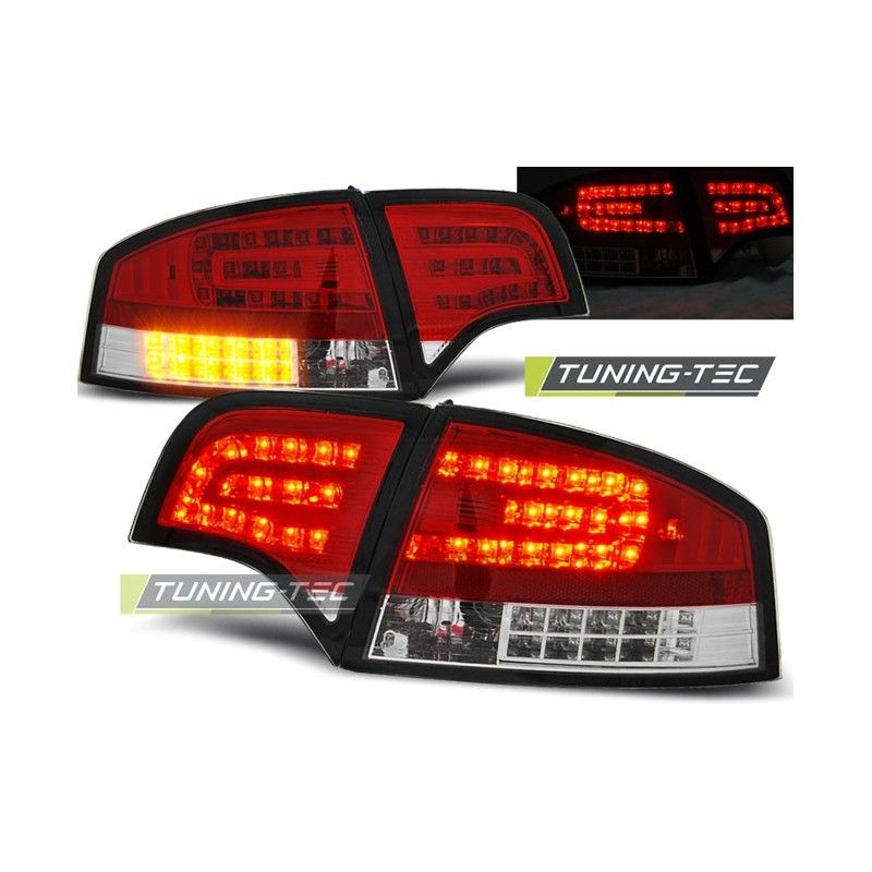 LED TAIL LIGHTS RED WHITE fits AUDI A4 B7 11.04-03.08 SEDAN, A4 B7 04-08