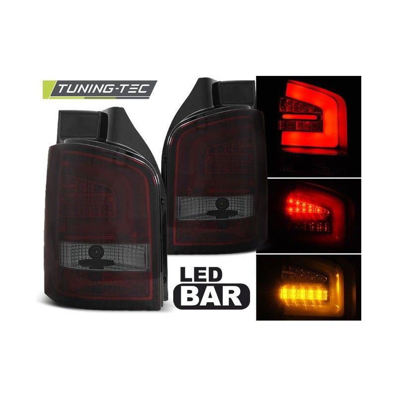 LED BAR TAIL LIGHTS RED SMOKE fits VW T5 04.10-15, T5