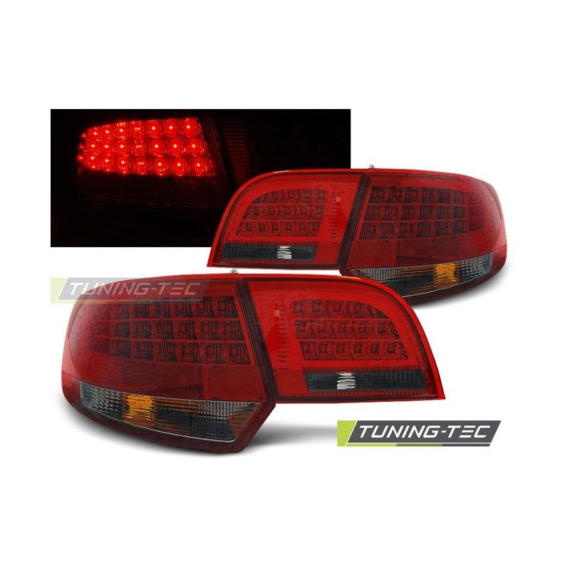LED TAIL LIGHTS RED SMOKE fits AUDI A3 8P 04-08 SPORTBACK, A3 8P 03-08