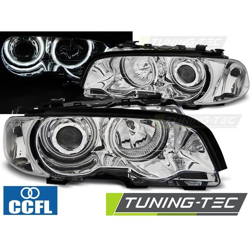 HEADLIGHTS ANGEL EYES CCFL CHROME fits BMW E46 04.99-03.03 COUPE CABRIO, Serie 3 E46 Coupé/Cab HEADLIGHTS ANGEL EYES CCFL CHROME fits BMW E46 04.99-03.03 COUPE CABRIO, Serie 3 E46 Coupé/Cab