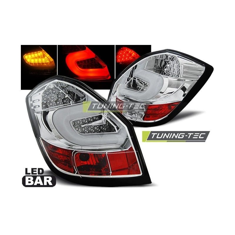 LED BAR TAIL LIGHTS CHROME fits SKODA FABIA II 07-06.14 , Fabia II 07-15