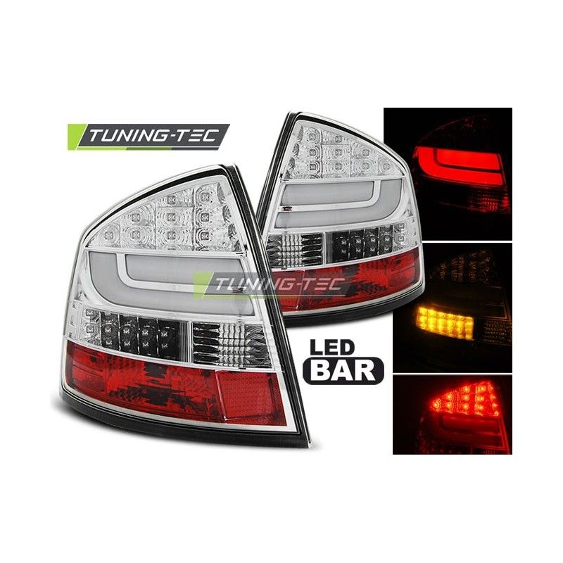 LED BAR TAIL LIGHTS CHROME fits SKODA OCTAVIA II SEDAN 04-12, Octavia II 04-13