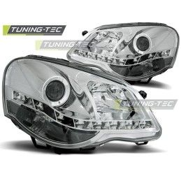 HEADLIGHTS DAYLIGHT CHROME fits VW POLO 9N3 04.05-09, Polo IV 9N/9N3 01-09