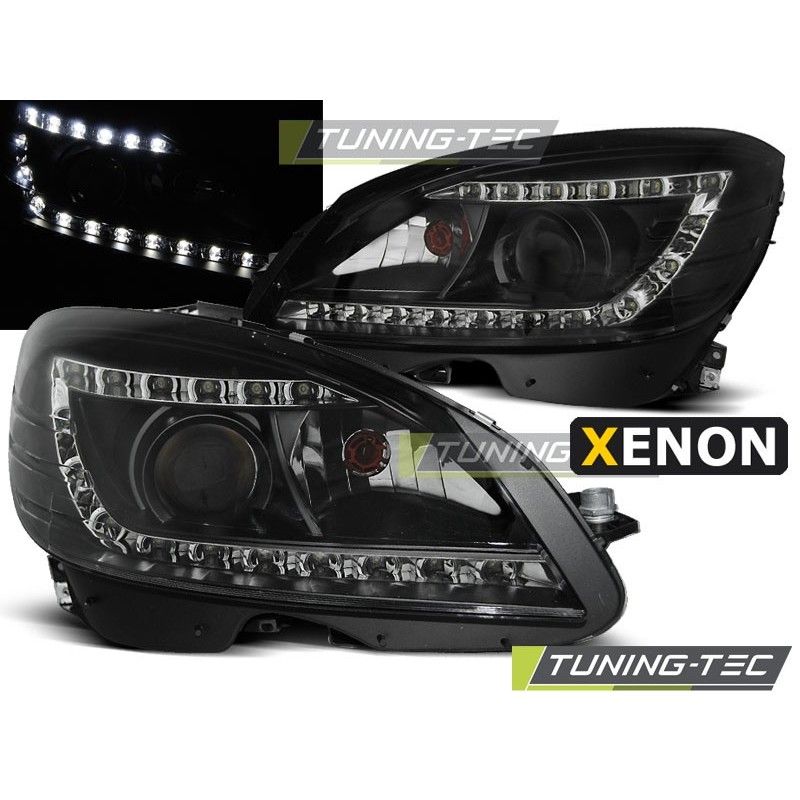 XENON HEADLIGHTS DAYLIGHT BLACK fits MERCEDES W204 07-10, Classe C W204 XENON HEADLIGHTS DAYLIGHT BLACK fits MERCEDES W204 07-10, Classe C W204