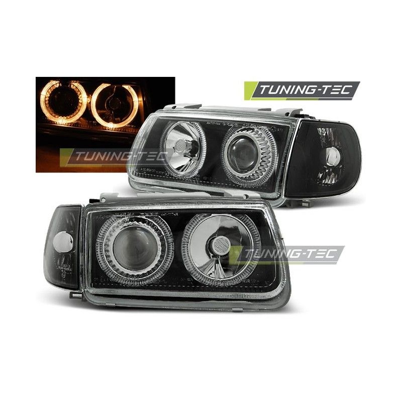 HEADLIGHTS ANGEL EYES BLACK fits VW POLO 6N 10.94-09.99, Polo III 6N/6N2 94-01