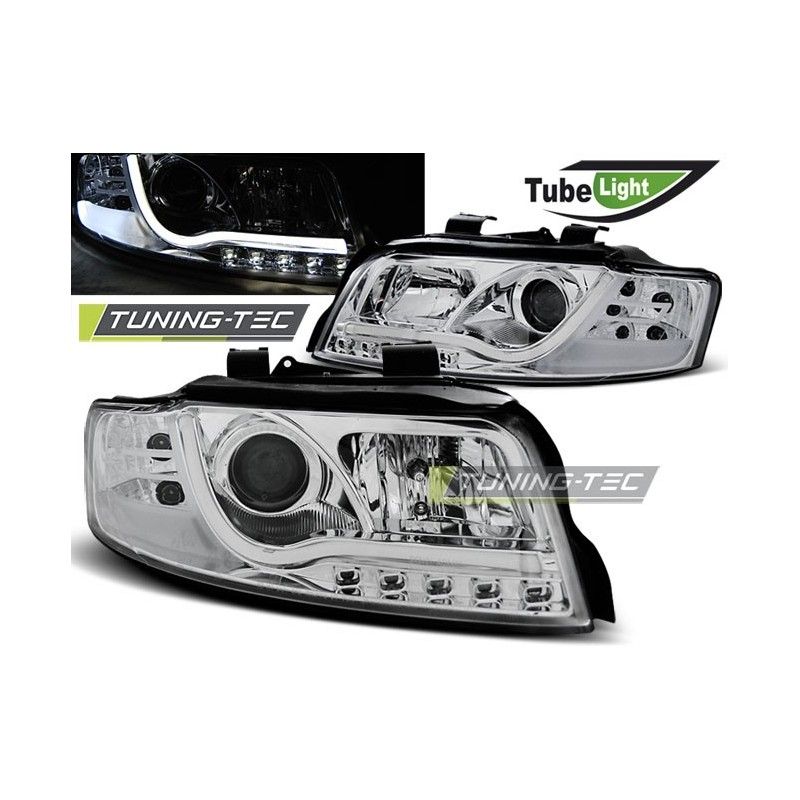 HEADLIGHTS TUBE LIGHT CHROME fits AUDI A4 10.00-10.04, A4 B6 00-05