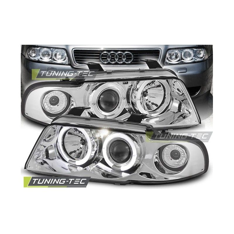 HEADLIGHTS ANGEL EYES CHROME fits AUDI A4 11.94-12.98, A4 B5 94-01