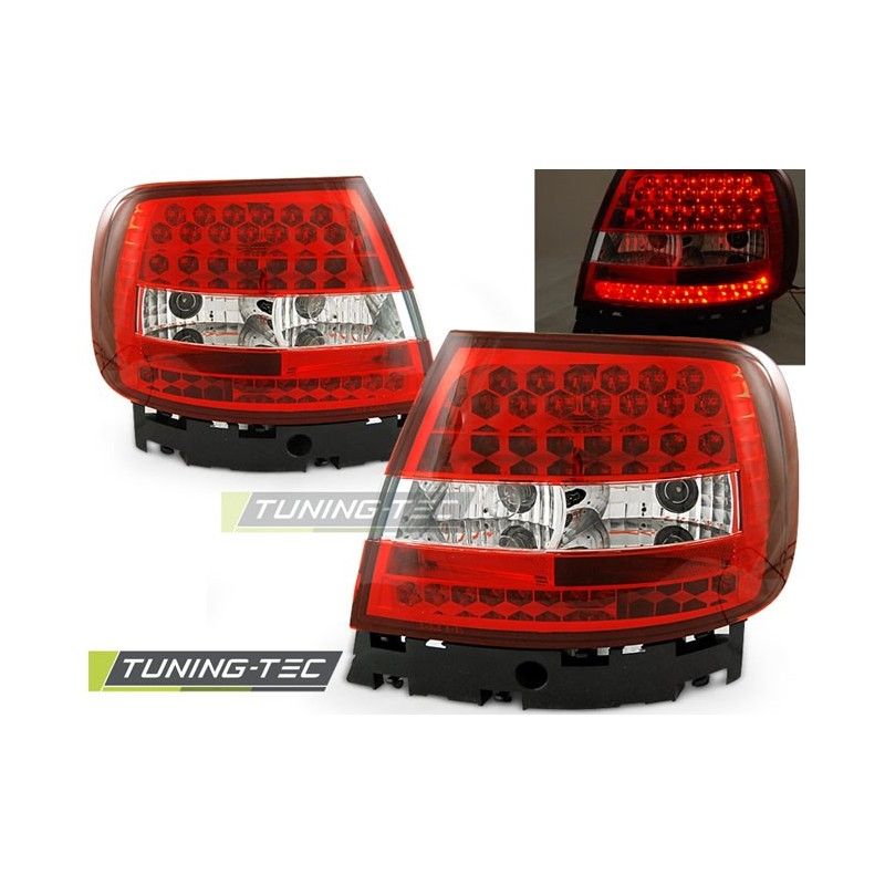 LED TAIL LIGHTS RED WHITE fits AUDI A4 11.94-09.00, A4 B5 94-01