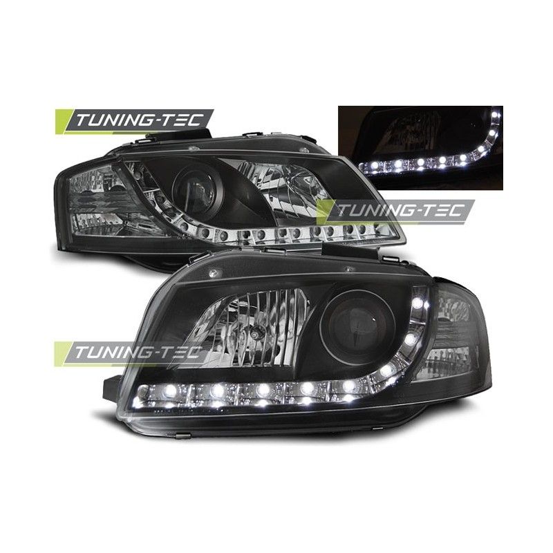 HEADLIGHTS DAYLIGHT BLACK fits AUDI A3 8P 05.03-03.08, A3 8P 03-08