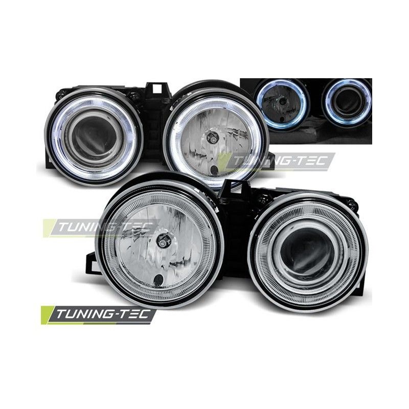 HEADLIGHTS ANGEL EYES CHROME fits BMW E30 11.82-06.94, Serie 3 E30