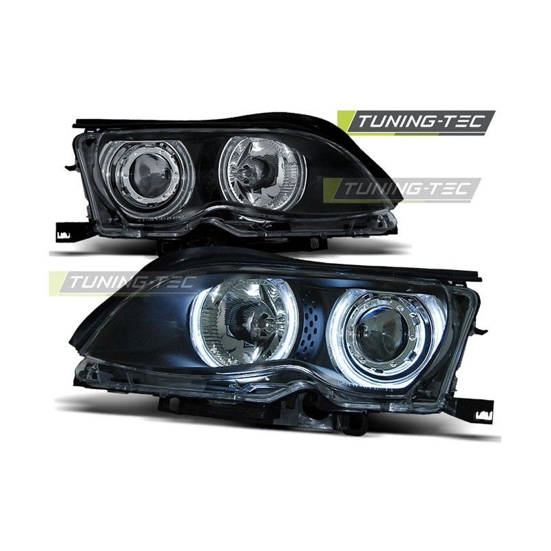 HEADLIGHTS ANGEL EYES CCFL BLACK fits BMW E46 09.01-03.05, Bmw HEADLIGHTS ANGEL EYES CCFL BLACK fits BMW E46 09.01-03.05, Bmw