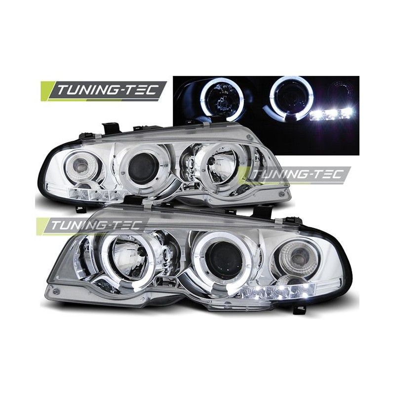 HEADLIGHTS ANGEL EYES CHROME fits BMW E46 04.99-03.03 COUPE , Serie 3 E46 Coupé/Cab HEADLIGHTS ANGEL EYES CHROME fits BMW E46 04.99-03.03 COUPE , Serie 3 E46 Coupé/Cab