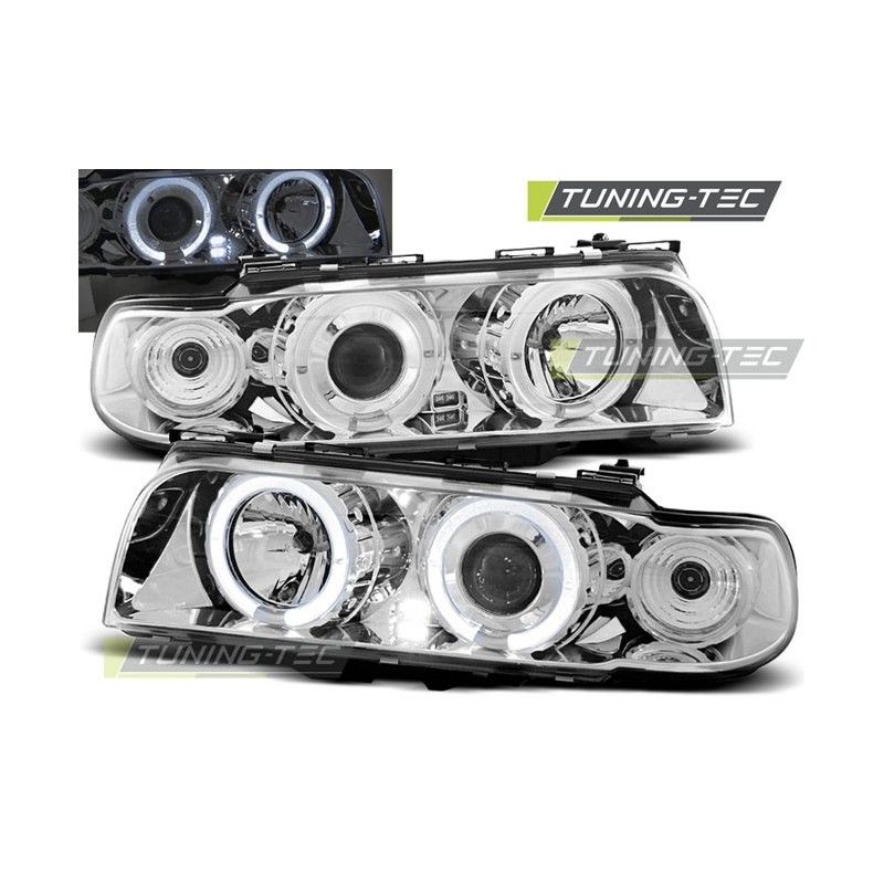 HEADLIGHTS ANGEL EYES CHROME fits BMW E38 06.94 - 08.98, Serie 7 E38 