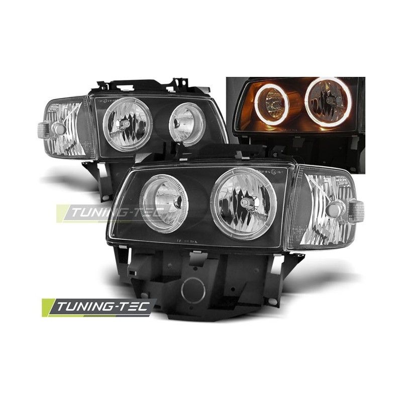 HEADLIGHTS ANGEL EYES BLACK fits VW T4 08.96-03.03 BUS, T4