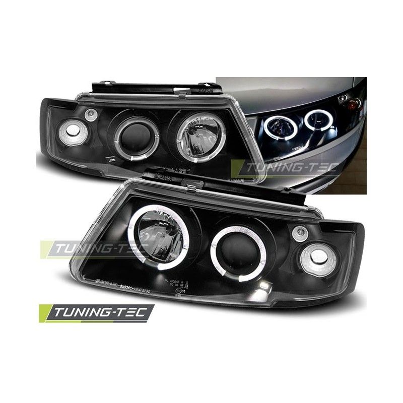 HEADLIGHTS ANGEL EYES BLACK fits VW PASSAT B5 3B 11.96-08.00, Passat B5 96-05