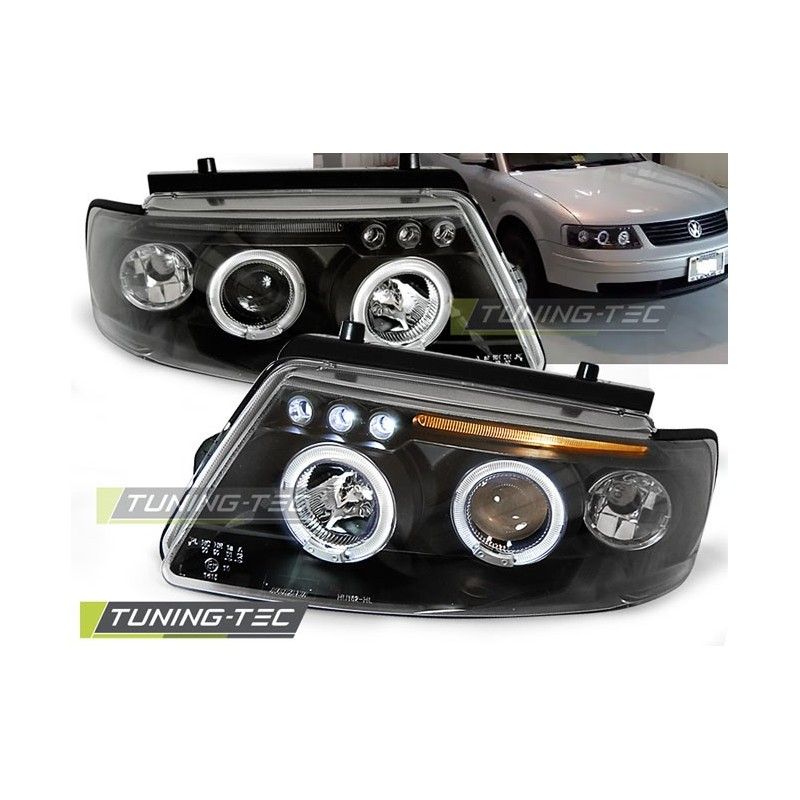 HEADLIGHTS ANGEL EYES BLACK fits VW PASSAT B5 3B 11.96-08.00, Passat B5 96-05 HEADLIGHTS ANGEL EYES BLACK fits VW PASSAT B5 3B 11.96-08.00, Passat B5 96-05