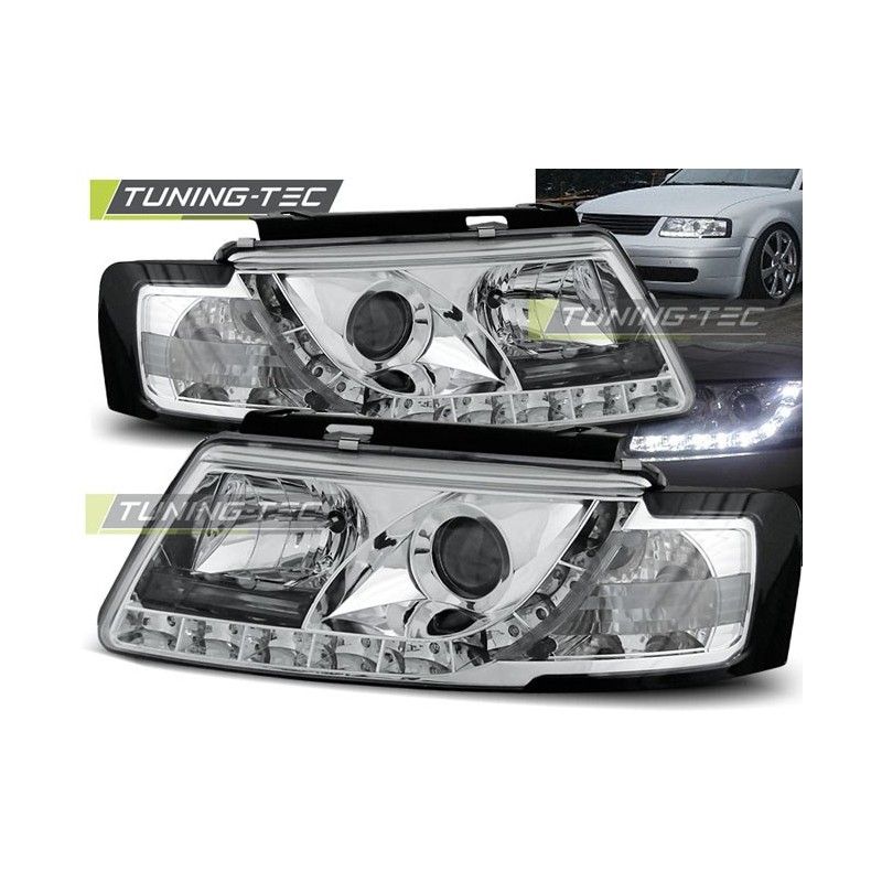 HEADLIGHTS DAYLIGHT CHROME fits VW PASSAT B5 3B 11.96-08.00, Passat B5 96-05 HEADLIGHTS DAYLIGHT CHROME fits VW PASSAT B5 3B 11.96-08.00, Passat B5 96-05