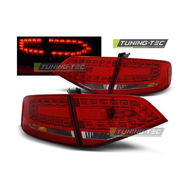 LED TAIL LIGHTS RED WHITE fits AUDI A4 B8 08-11 SEDAN, A4 B8 08-11