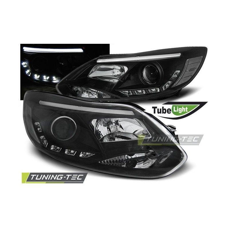 FORD FOCUS MK3 11- 10.14 TUBE LIGHTS BLACK, Focus III 2010+