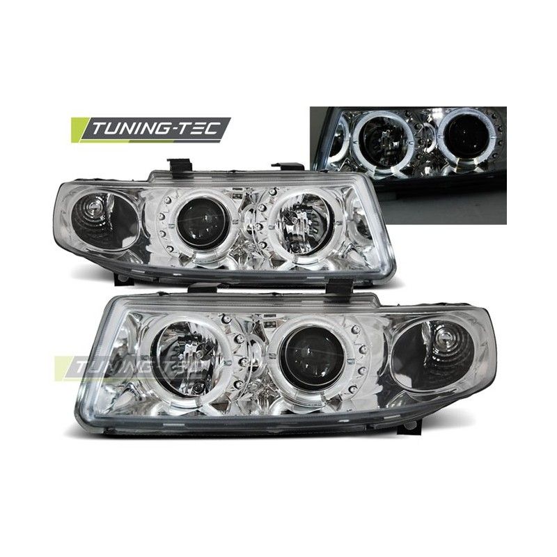HEADLIGHTS ANGEL EYES CHROME fits SEAT LEON / TOLEDO 04.99-08.04, Leon I 99-06