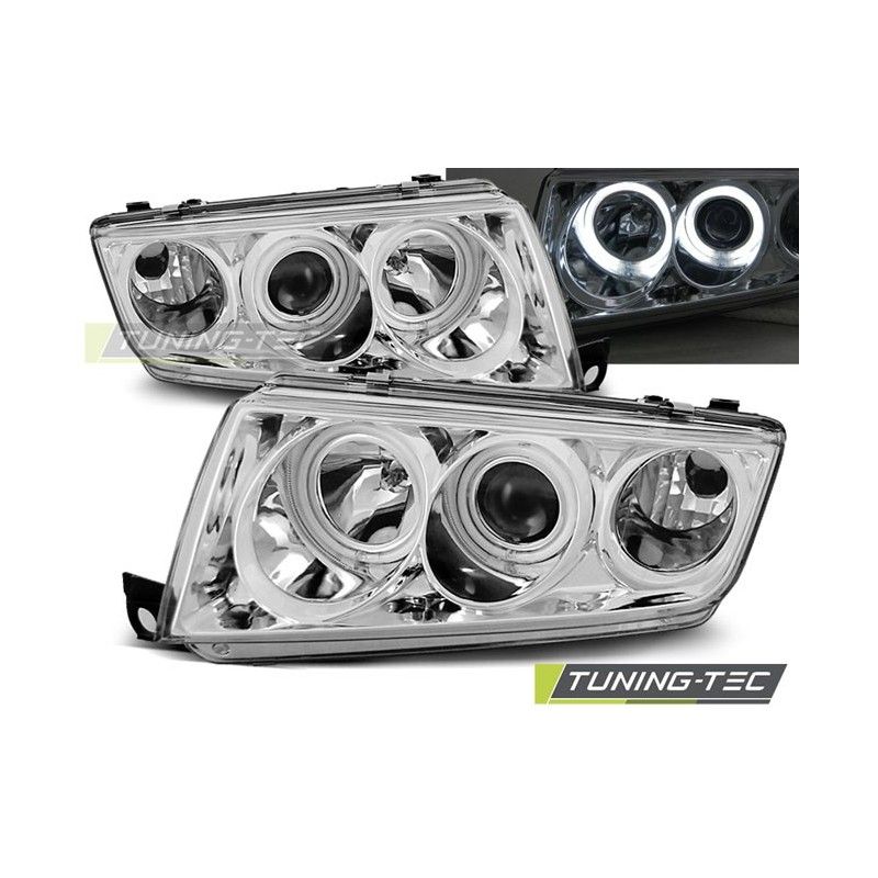 HEADLIGHTS ANGEL EYES CHROME fits SKODA FABIA I 12.99-08, Fabia I 99-07