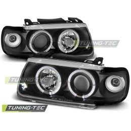 HEADLIGHTS ANGEL EYES BLACK fits VW POLO 6N 10.94-09.99 HATCHBACK, Polo III 6N/6N2 94-01