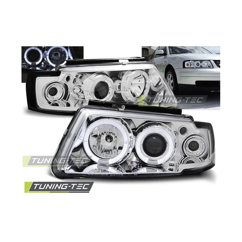HEADLIGHTS ANGEL EYES CHROME fits VW PASSAT B5 3B 11.96-08.00, Passat B5 96-05