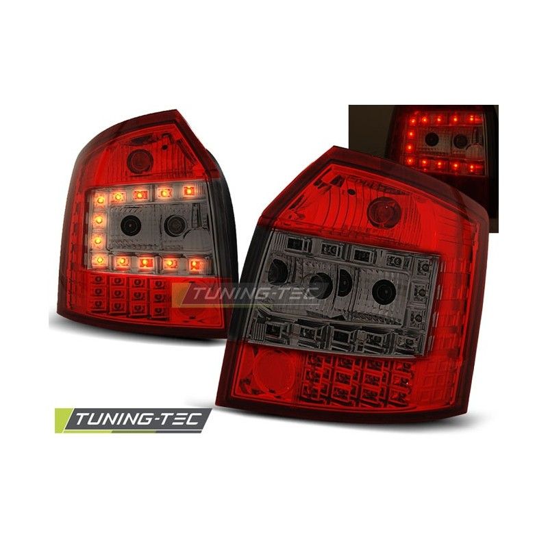 LED TAIL LIGHTS RED SMOKE fits AUDI A4 10.00-10.04 AVANT, A4 B6 00-05