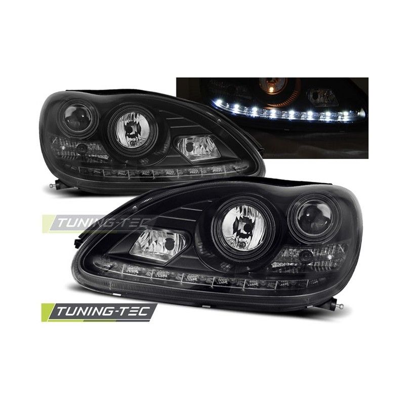 HEADLIGHTS DAYLIGHT BLACK fits MERCEDES W220 S-KLASA 09.98-05.05, Classe S W220 HEADLIGHTS DAYLIGHT BLACK fits MERCEDES W220 S-KLASA 09.98-05.05, Classe S W220