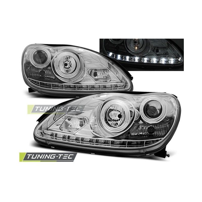 HEADLIGHTS DAYLIGHT CHROME fits MERCEDES W220 S-KLASA 09.98-05.05, Classe S W220 HEADLIGHTS DAYLIGHT CHROME fits MERCEDES W220 S-KLASA 09.98-05.05, Classe S W220